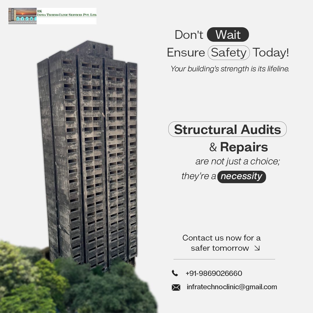 Don't Wait, Ensure Safety Today!
Your building's strength is its lifeline

Structural Audits & Repairs are not just a choice; they're a necessity

Contact us now for a safer tomorrow!

#StructuralAudit #BuildingSafety #BuildingOwners #Expertise #SafetyFirst #building #dilapidated