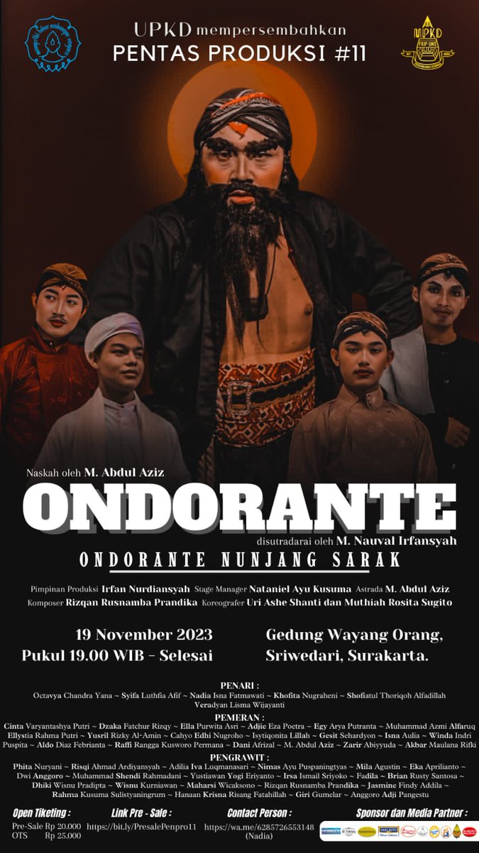 ❗*OPEN PRE-SALE* ❗
*PENTAS PRODUKSI #11*

📆 : Minggu, 19 November 2023
💸 : Presale 20k
OTS 25k

⬇️Link pemesanan tiket dibawah ini
bit.ly/PresalePenpro11 

Jika ada yang ditanyakan hubungi CP :
wa.me/6285726553148 (Nadia)
