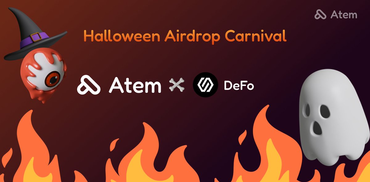 DefoWorld's tweet photo. #DEFO  x @atem_network Halloween Airdrop Carnival! 

Trick or Treat?  Huge Candies for you!  

⏰By Nov 3rd

🎁Candies:
1️⃣Claim an Infinity Gem(Claim on: https://t.co/X8gmPZbDXz)
2️⃣10* Atem NFTs Airdrop
3️⃣50 OG role(=$100)

🥳Go and earn now!👇
https://t.co/PTAocNhkgY https://t.co/0U4C3aRfVM