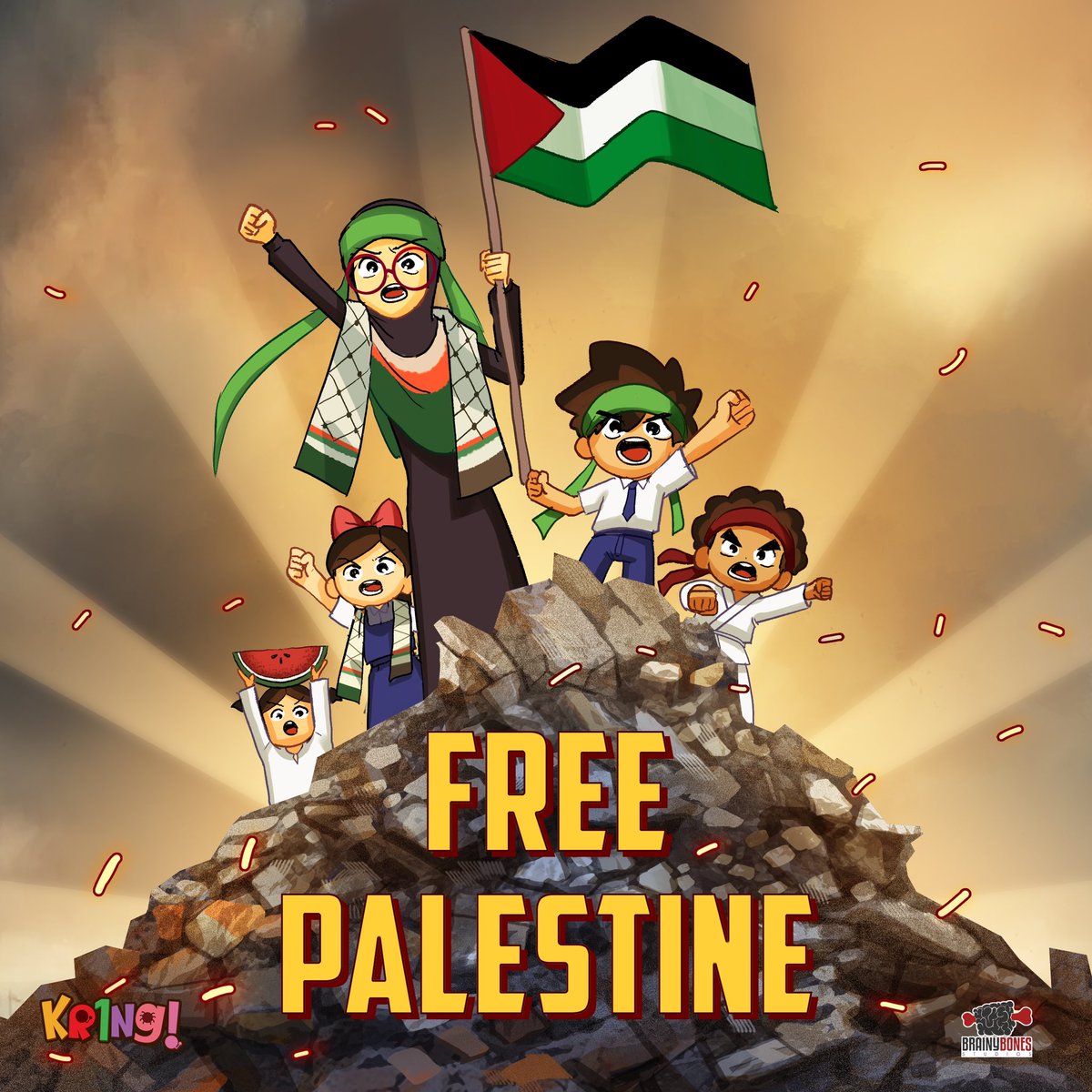TeacherSuraya's tweet photo. Never fear from speaking up!
Together, we pray for Palestine's freedom!

Jangan takut untuk bersuara!
Bersama, kita doakan kebebasan Palestin!

#SaveGaza #PrayforPalestine #FreePalestine
#KRING #BrainyBones #TeacherSuraya #AniMy https://t.co/5aGBjNogaK