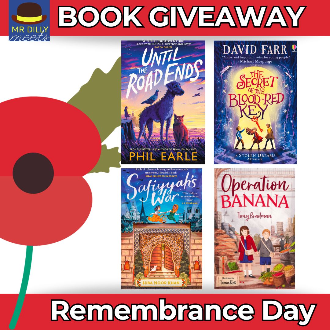 #Giveaway! WIN x3 copies each of these fab books to commemorate #RemembranceDay by @philearle @DavidFarrUK @HibaNoorKhan1 @tbradman Entry RT, Like, Follow. Closes 11/11. UK only FREE #Rememberance online event BOOK tinyurl.com/5649w6v7 #edutwitter #PrimaryRocks #kidlit