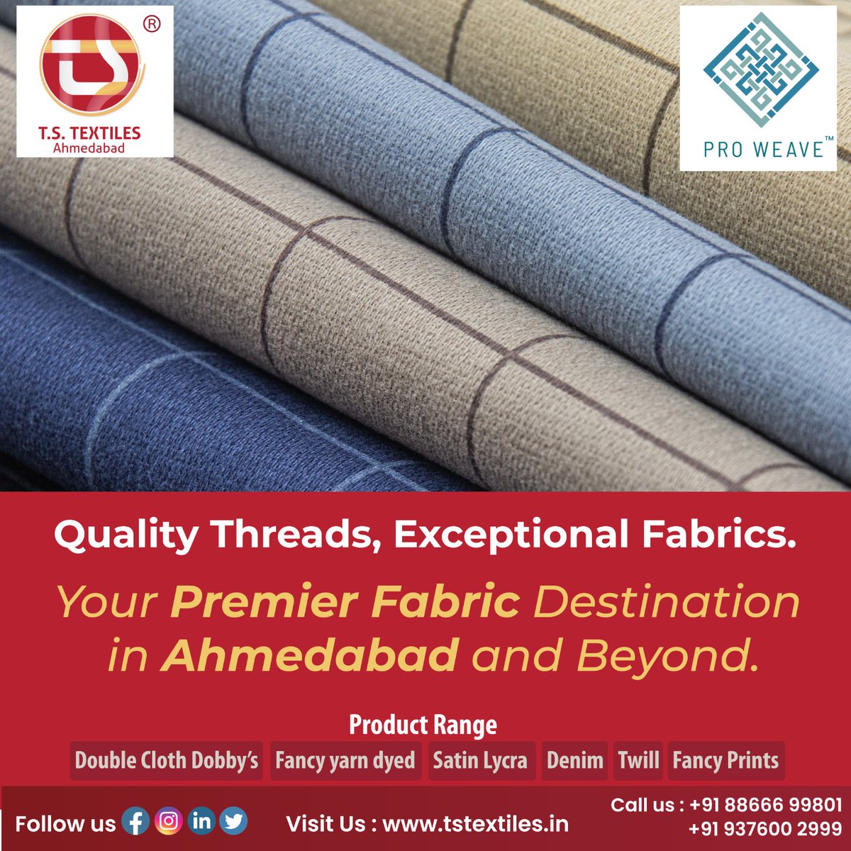 tstextiles's tweet image. Your Fabric Paradise in Ahmedabad! Immerse in Unparalleled Quality Threads and Exceptional Fabrics.

#AhmedabadFashion #FabricParadise #QualityThreads #ExceptionalFabrics #FashionDestination #StyleElegance #WardrobeUpgrade #FabricFinds #PremierDestination