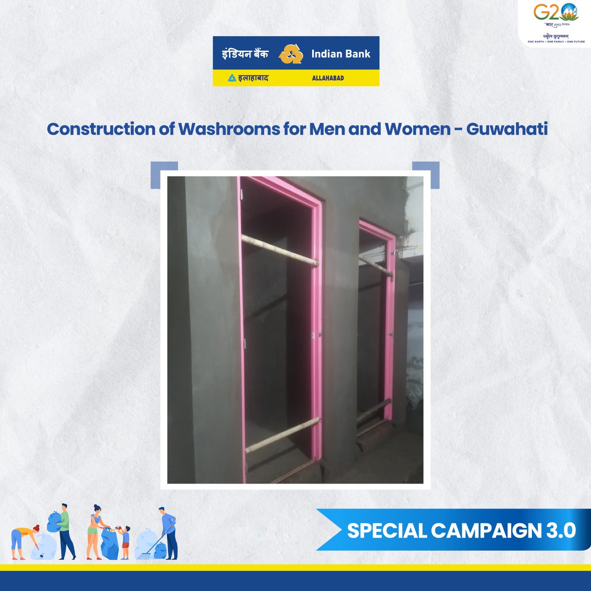 Under #SpecialCampaign3.0, separate washrooms were made available for the Bank’s customers. 
#GarbageFreeIndia #SwachhBharat 
@DARPG_GoI @DFS_India @PMOIndia