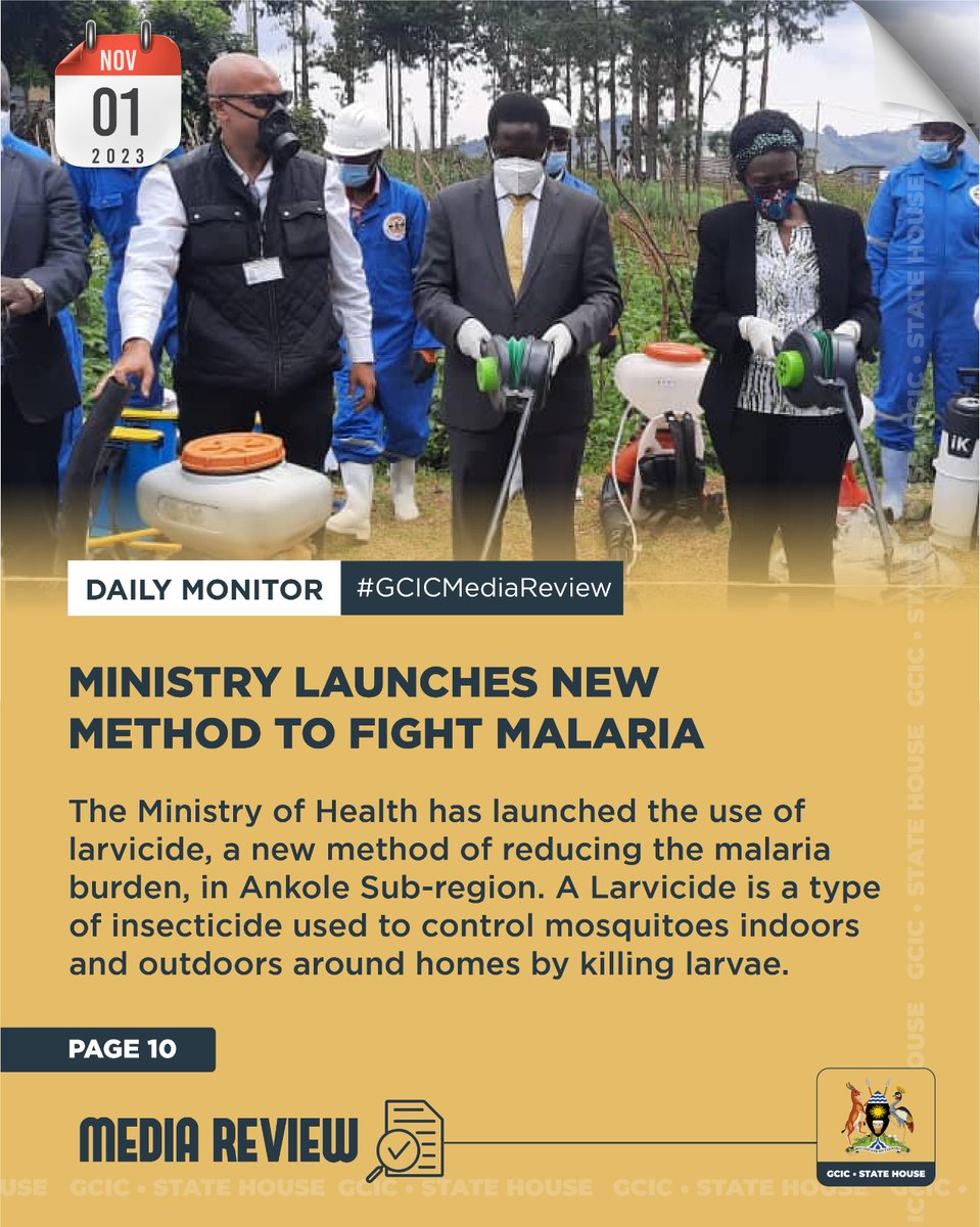 The Ministry of Health has launched the use of larvicide, a new method of reducing the malaria burden, in Ankole Sub-region. A Larvicide is a type of insecticide used to control mosquitoes indoors and outdoors around homes by killing larvae.
