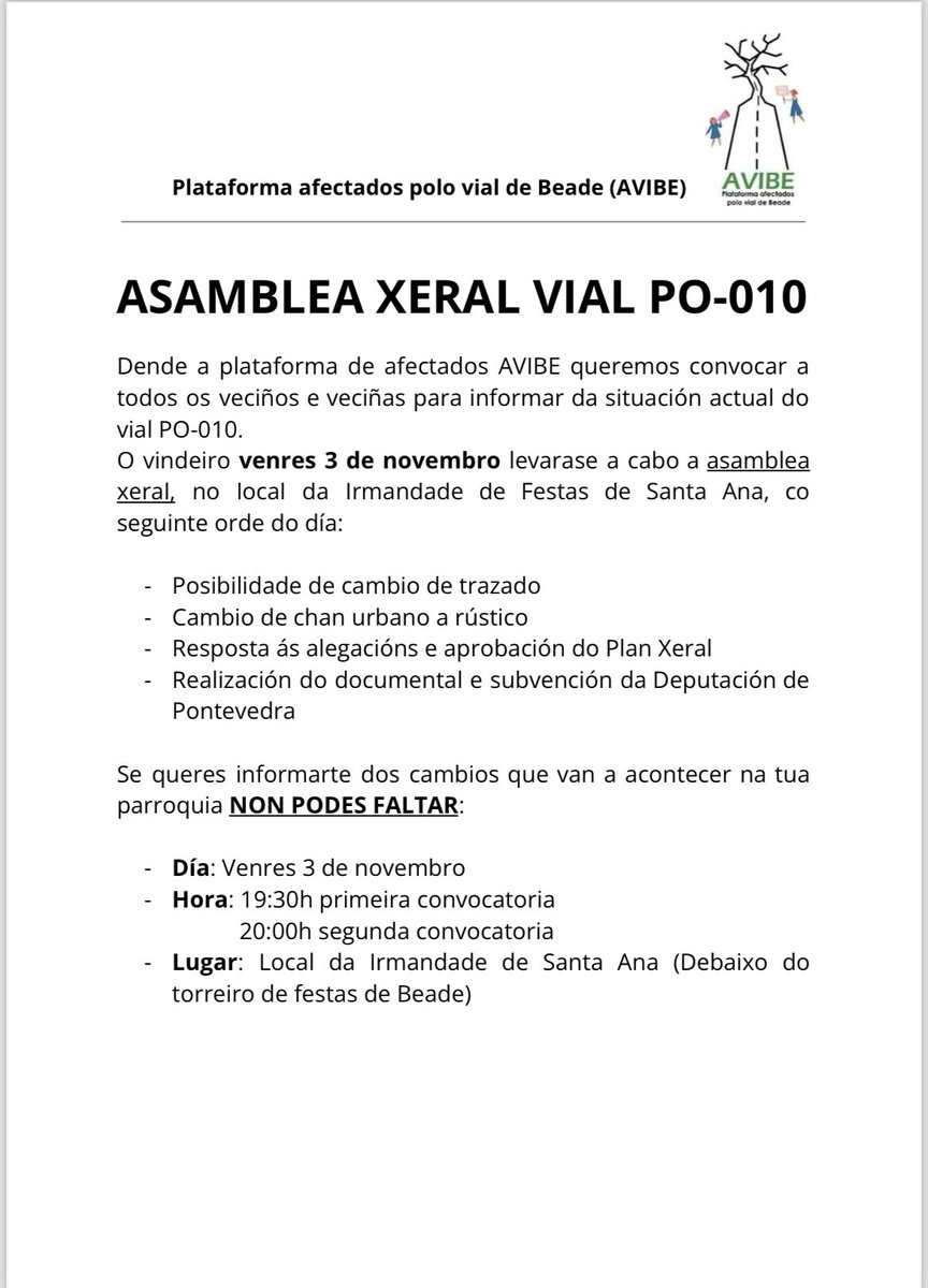 Asamblea xeral este venres ás 20:00 no  local da Irmandade de Festas de Santa Ana. Temos moito do que falar, non faltedes