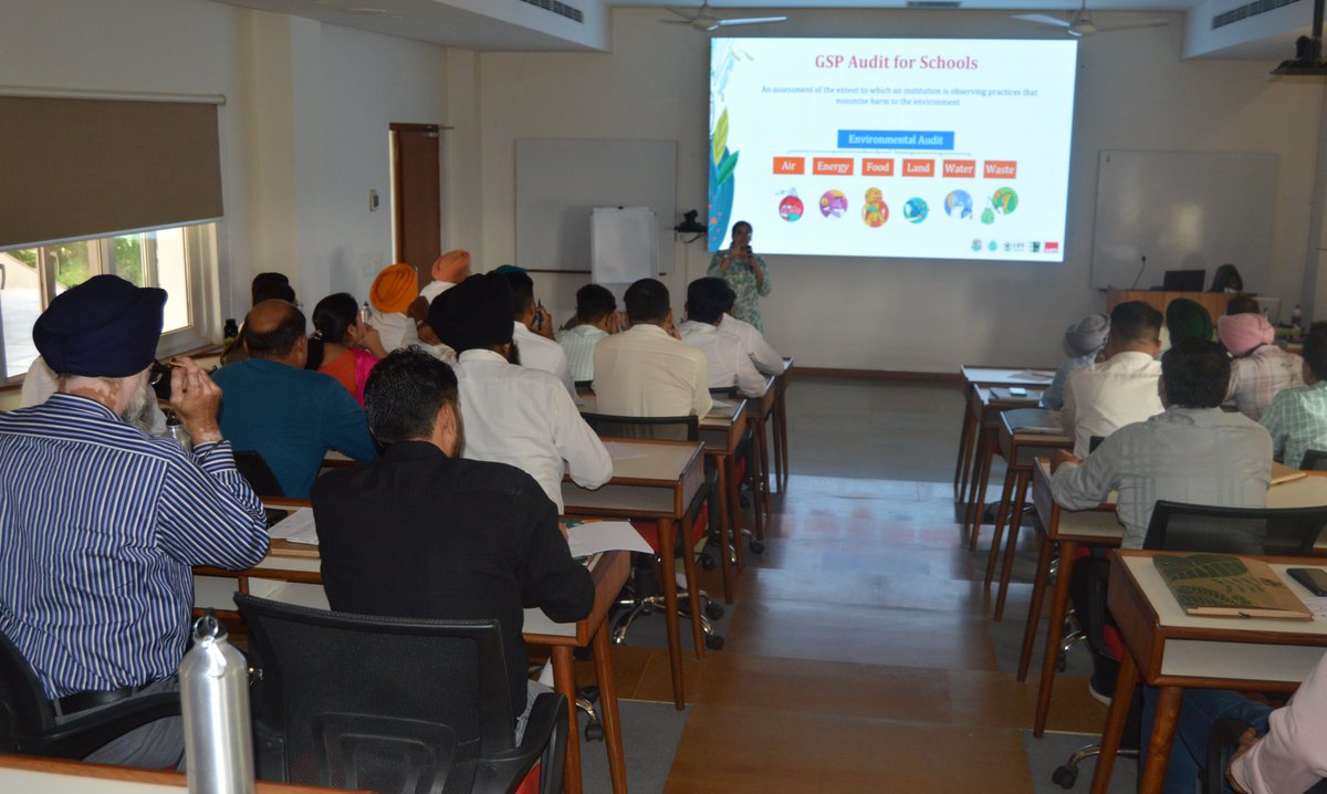 PSCST_GoP's tweet photo. @PSCST_GoP in collaboration with #SCERT @schooledu_pb kick-started #GreenSchoolsProgram for district educators by conducting training program jointly with @CSEINDIA at AAETI Nimli. The training was designed to make schools campuses green & sustainable through auditing activities. https://t.co/P5jxabNaen