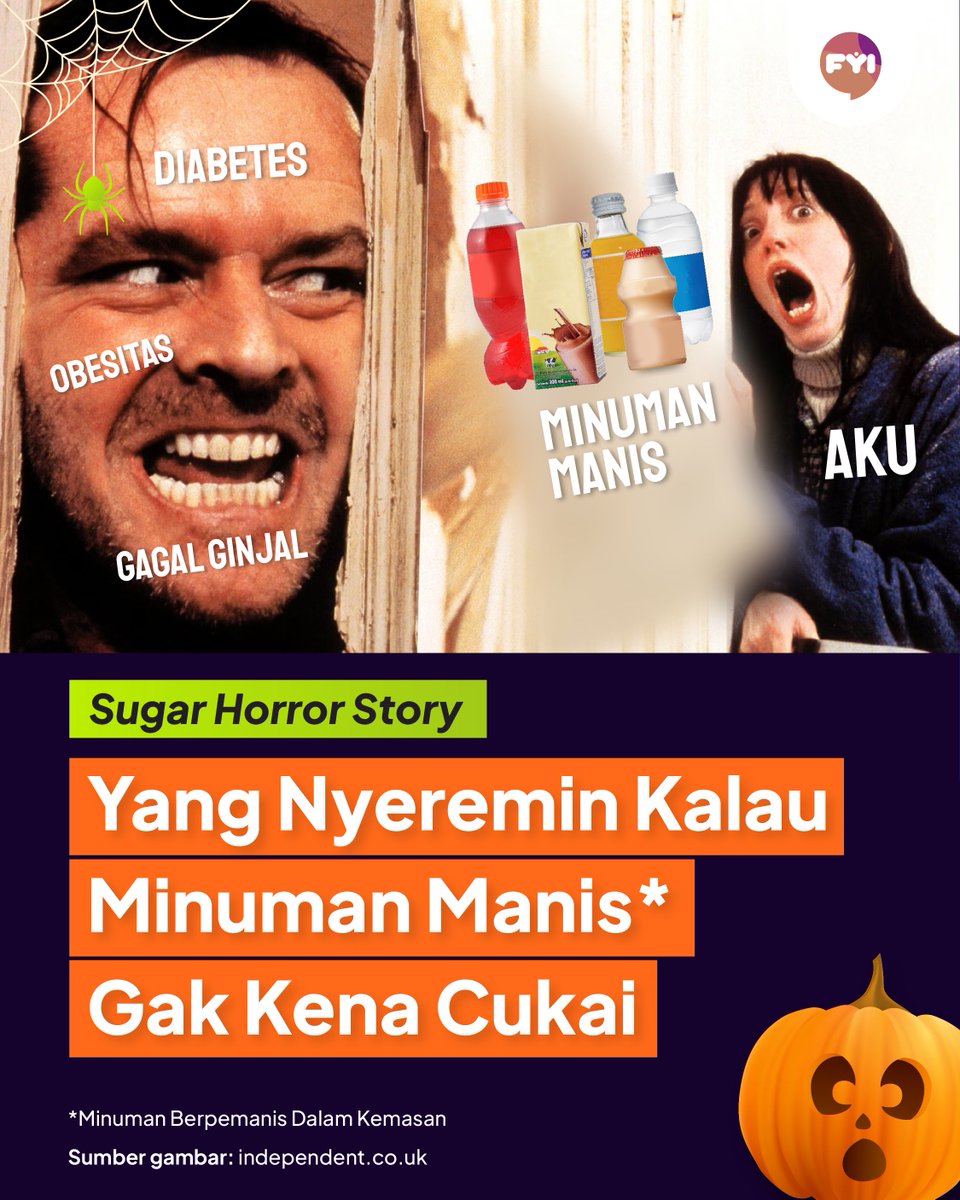FYIndonesians's tweet photo. Horornya ini gak mistis tapi nyata di depan mata. Apa tuh?

Kalau minuman manis dalam kemasan tetap murah meriah karena belum kena cukai -> makin banyak yang candu minuman manis -> banyak yang kena diabetes.