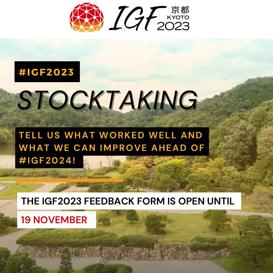 Calls for input! 🗳️
The stocktaking for #IGF2023 is open. The IGF Leadership Panel is requesting feedback on “The Internet We Want”. The Call for Issues for #EuroDIG2024 is open.

Find out how to contribute in the latest #EuroDIG newsletter: eurodig.org/eurodig-news-4…