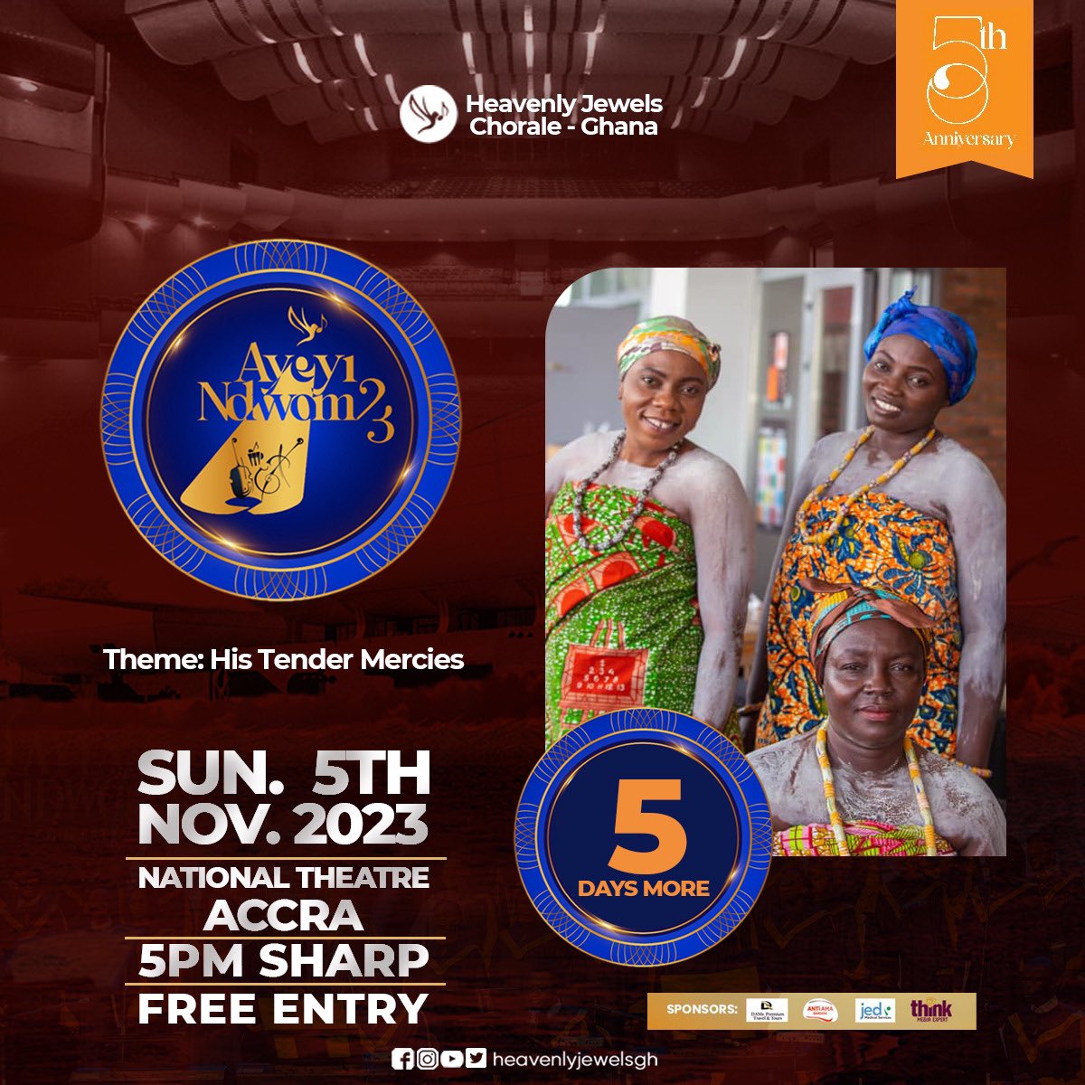 ChoraleJewels's tweet photo. High-five to just five days left! The countdown is on! 🖐️✨
#anc23
#hjc
#fiveyears https://t.co/nD8RqqYISu