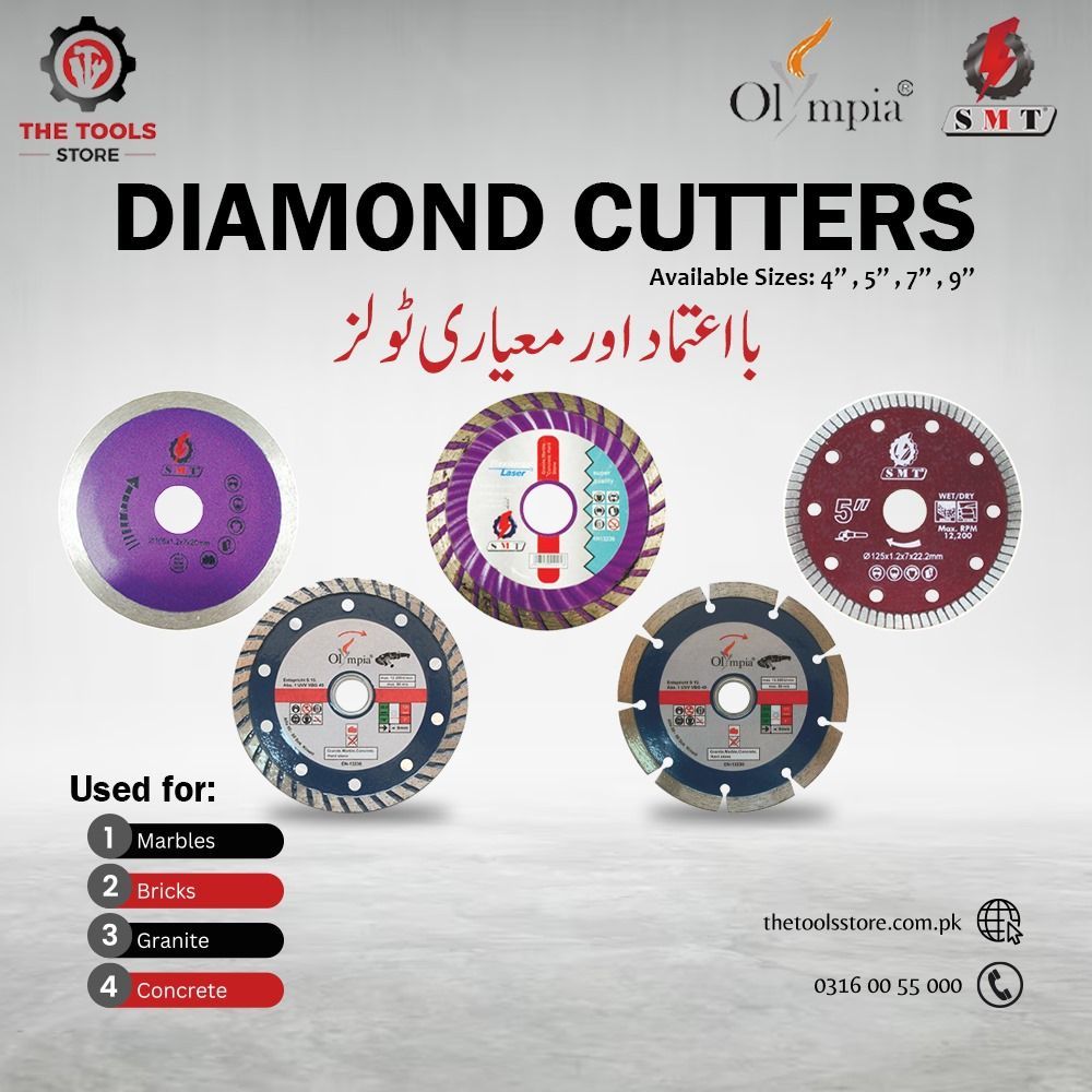 StoreThe71405's tweet image. Are you looking for a tool that can cut through marble, bricks, and concrete with ease?
Look no further than Diamond Cutters from The Tools Store.

Shop Now:
🌐 thetoolsstore.com.pk

#TheToolsStore #DiamondCutters #ToolsOfPrecision #FlawlessCrafting #Cutting