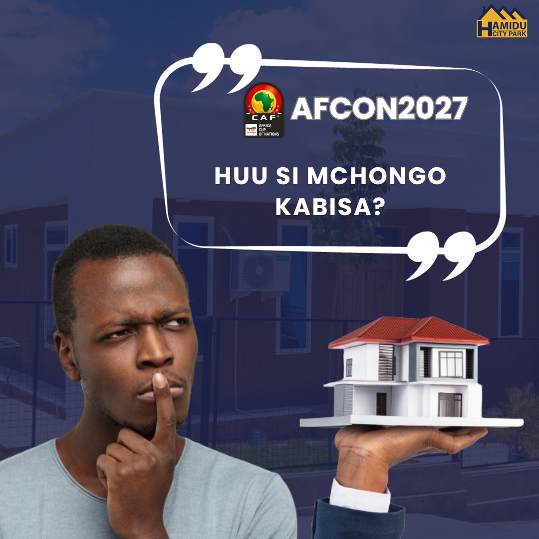 hamidu_city's tweet photo. Wageni mbalimbali watafika katika mashindano ya AFCON27 ambayo Tanzania ni kati ya waandaji wa mashindano hayo.
Fursa ipo katika kuwekeza sasa. Nyumba yako inaenda kuwa chanzo za mapato bila jasho.
Hamidu city Park ndio sehemu sahihi ya kufanya kuwekezaji. https://t.co/JRWVoWRKHY