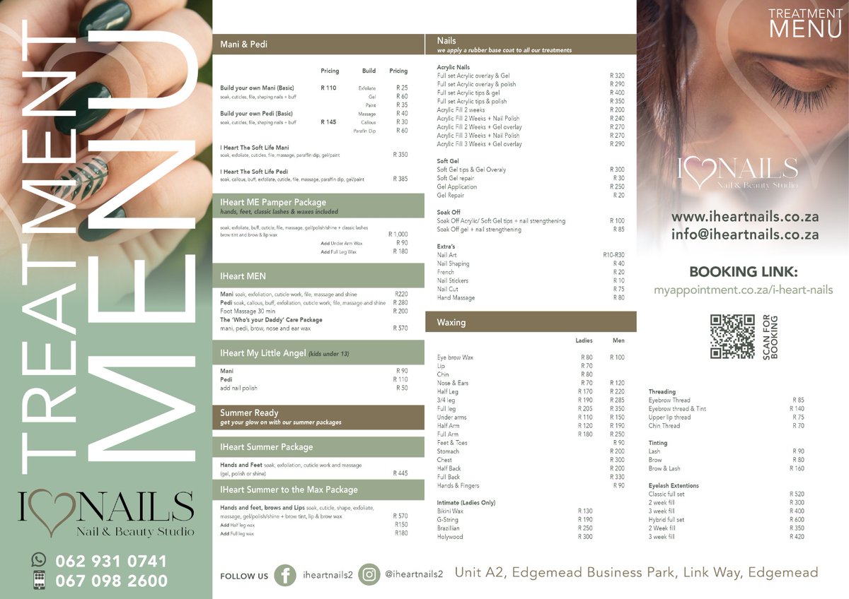 Lee_Downs's tweet photo. We're open! We've got experienced therapists and the best prices. Plus, get a further 20% off all treatments till Christmas! 
Bookings:https://t.co/trxPnSn8Ce
Website: https://t.co/NAhaFCp6aJ
I Heart Nails, A2 Edgemead Business Park, Link Way, Edgemead
Ph:0629310741 https://t.co/2HVxGXp3kK