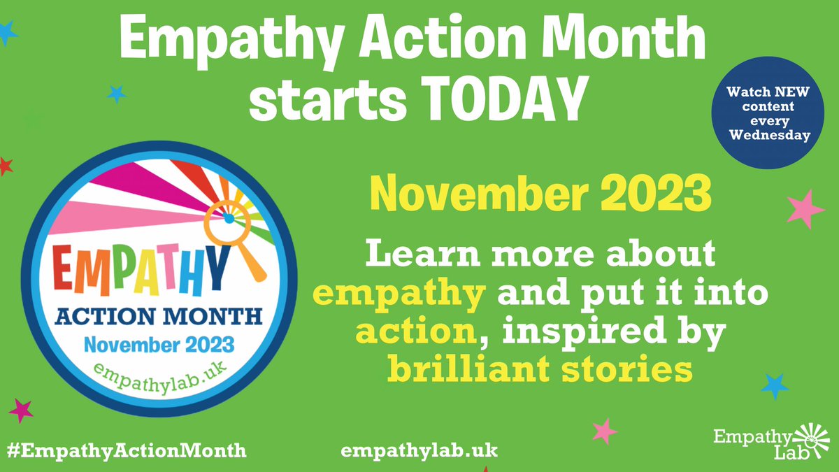 EmpathyLabUK's tweet photo. Landed, launched, weโre off ๐
ย
#EmpathyActionMonth is here! Join us all month to put empathy into action, and be inspired by stories ๐
ย
Every Wednesday, catch exclusive videos featuring incredible authors, illustrators & schools!
New content live NOW: https://t.co/5fdJmSSCDl https://t.co/uPxzD3etId