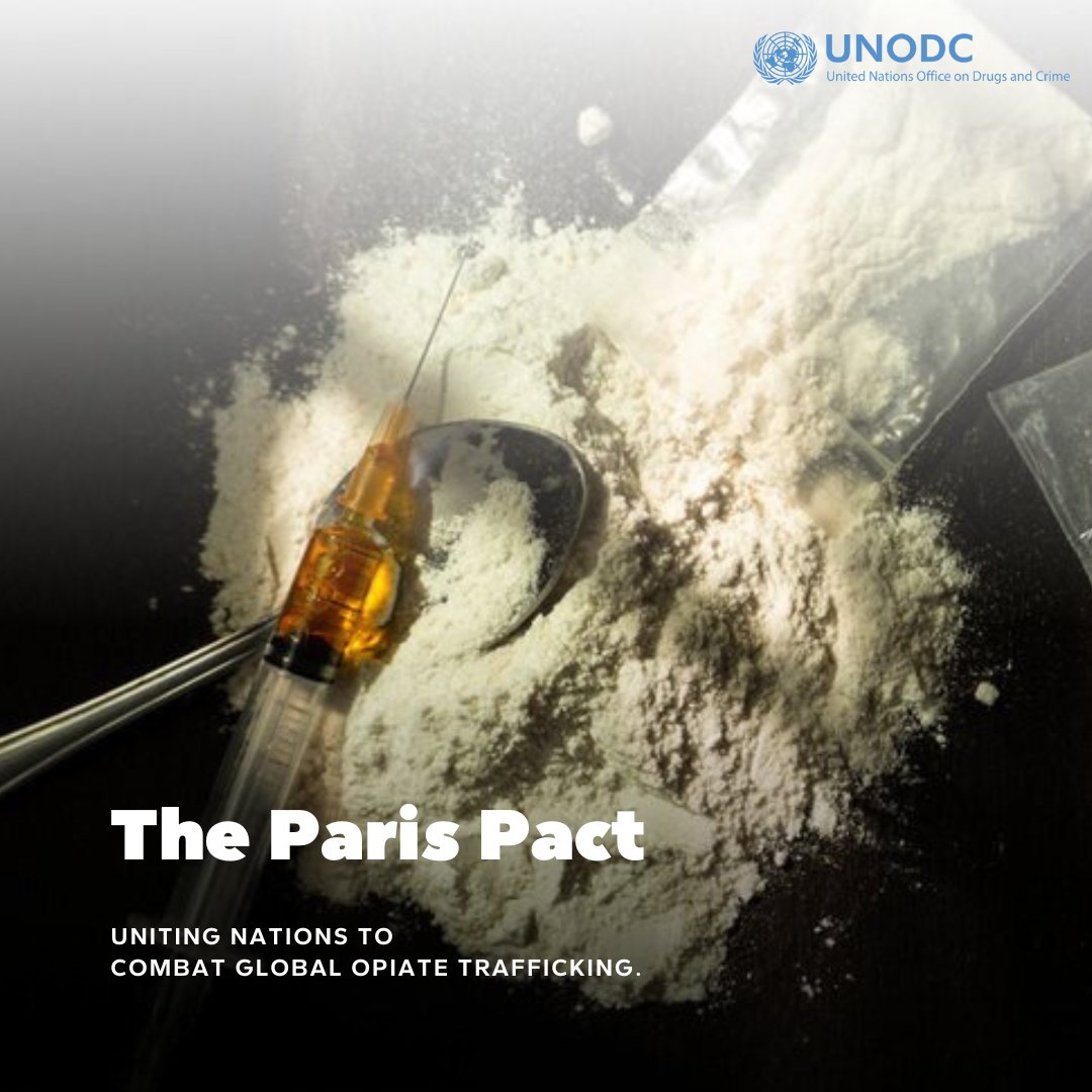 UNODC's tweet photo. 🤝 From tackling illicit financial flows to preventing drug use, the Paris Pact is a comprehensive initiative which aims to safeguard the global community from opiates originating in Afghanistan.
Learn more: https://t.co/JRkRKXfY33 https://t.co/8y0iYlpVTb