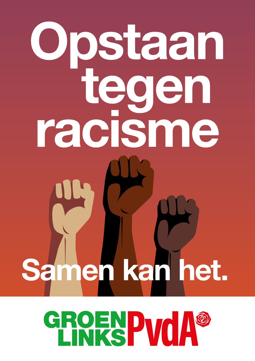 Discriminatie in elke vorm vanwege huidskleur, religie, gender of nationaliteit is onacceptabel voor GroenLinks-PvdA.  Daarom werken we actief aan een maatschappij waarin iedereen zich thuis voelt.

Progressief P-N steunt #groenlinkspvda, want wij weten: #samenkanhet 💚❤️