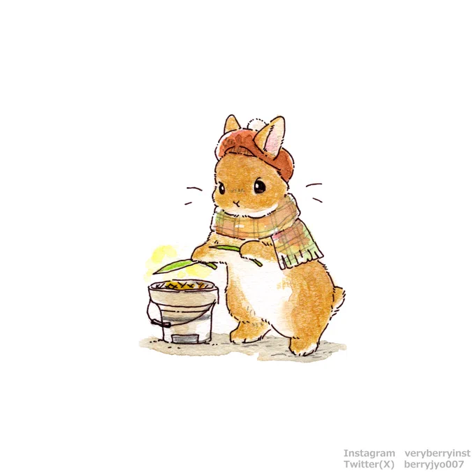 うさぎさんの秋  寒い日は  炙りチモシーだね〜
