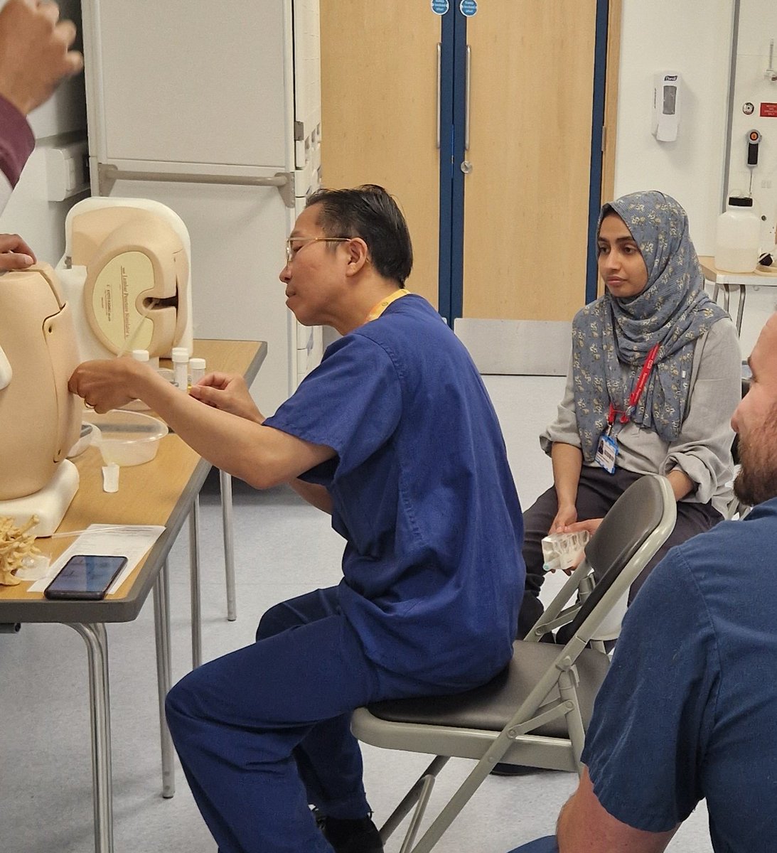 It's not just high fidelity simulation. These IMT trainees are practising their procedural skills, including lumbar puncture, CVC insertion, and ascetic drains.