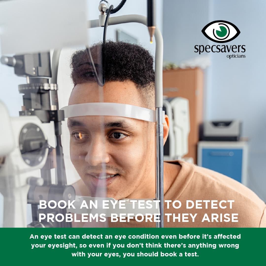 SpecsaversO's tweet photo. Wellness Wednesday

BOOK AN EYE TEST TO DETECT PROBLEMS BEFORE THEY ARISE.

An eye test can detect an eye condition even before it’s affected your eyesight, so even if you don’t think there’s anything wrong with your eyes, you should book a test. https://t.co/7tdInOs6BT