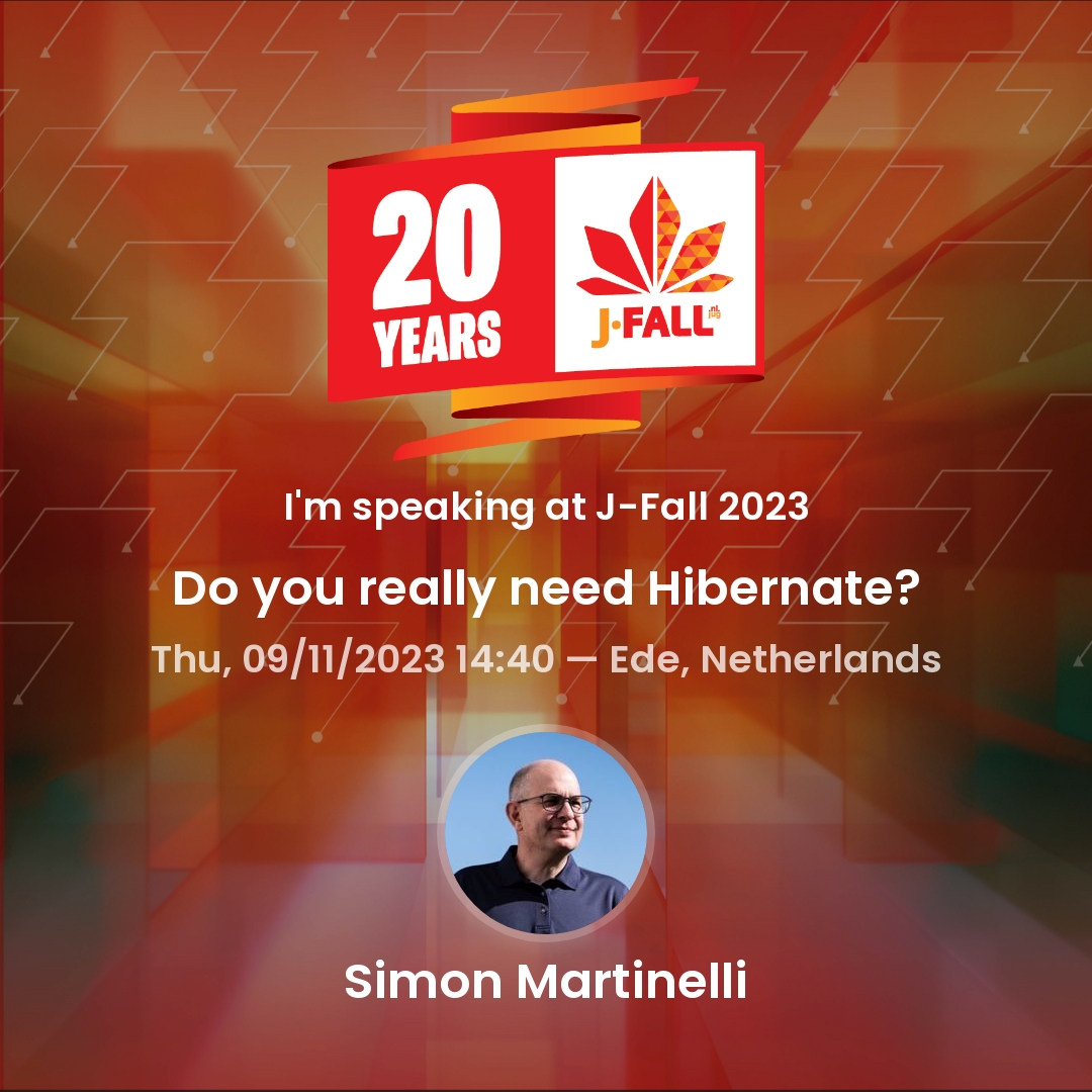 Wow! Already 20 years <a href="/jfallconf/">J-Fall 🇳🇱</a>. And I'll be part of the anniversary 🥳