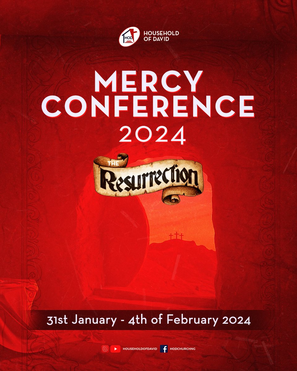 HODChurchNG's tweet photo. ✨ Rejoice! The moment of revelation is here, as we unveil the powerful theme of our upcoming Mercy Conference:
'𝕿𝖍𝖊 𝕽𝖊𝖘𝖚𝖗𝖗𝖊𝖈𝖙𝖎𝖔𝖓'
Get ready to embark on a journey of faith and transformation as we explore this divine miracle together. 🙏🕊

1/2 https://t.co/xXyYTyPlVa
