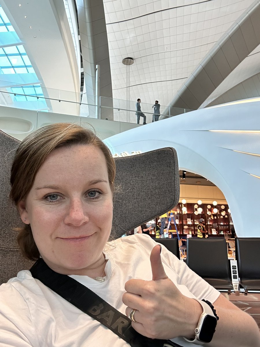 Chilling in the world’s newest airport. Opened just today  #AbuDhabi terminal A. Wooo 🥳