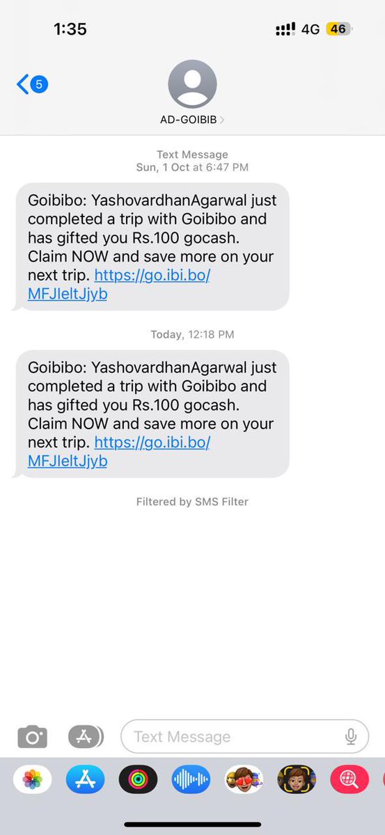 Despite repeated requests, calls and e-mails to the <a href="/GoibiboSupport/">GoibiboCare</a> team they continue sending messages to my contacts each time I take a trip. It’s such a heavy invasion of privacy. I complained last time on 28th Aug &amp; again people have received messages today.