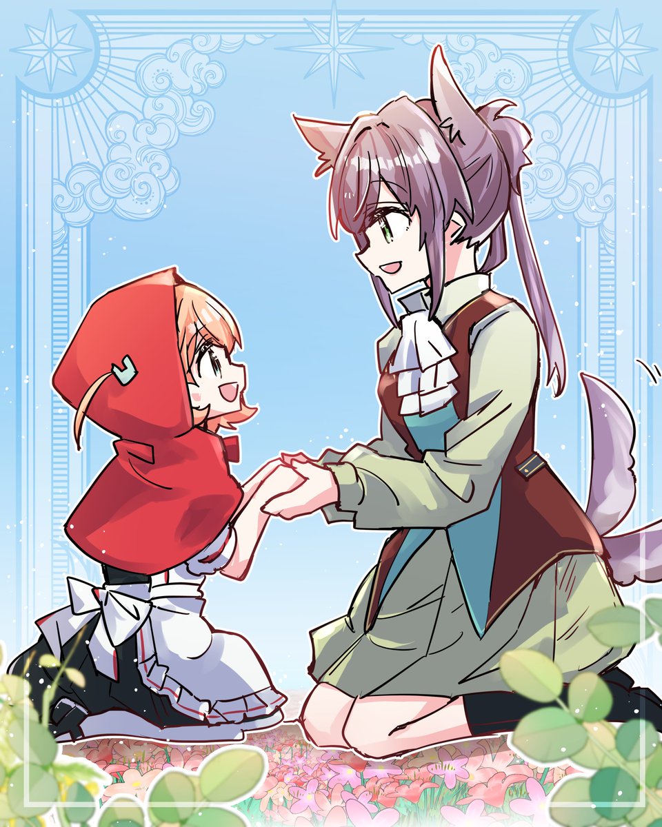 「梢センパイと花帆さん/狼さんと赤ずきん #蓮ノ空美術部」|環月紙袋僕ラブ「ジ51,52」せつはる合同＋おまめ合同＋個人誌🌈👼🔖💫🐬♦✨のイラスト