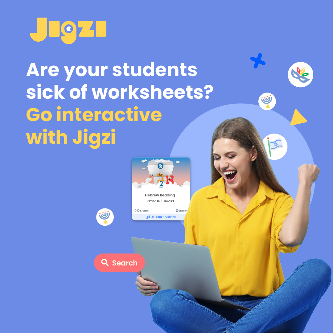 JewIntUK's tweet photo. Jigzi offers innovative tools and Jewish-themed assets to allow educators to create an immersive learning experience that is both fun and educational! https://t.co/rf6nrHgUrA
Learn more: https://t.co/rS3Y6IcRlg
#online #education #schools #jewishedtech #jigzi #teachingtools https://t.co/SAFtYHdKWR