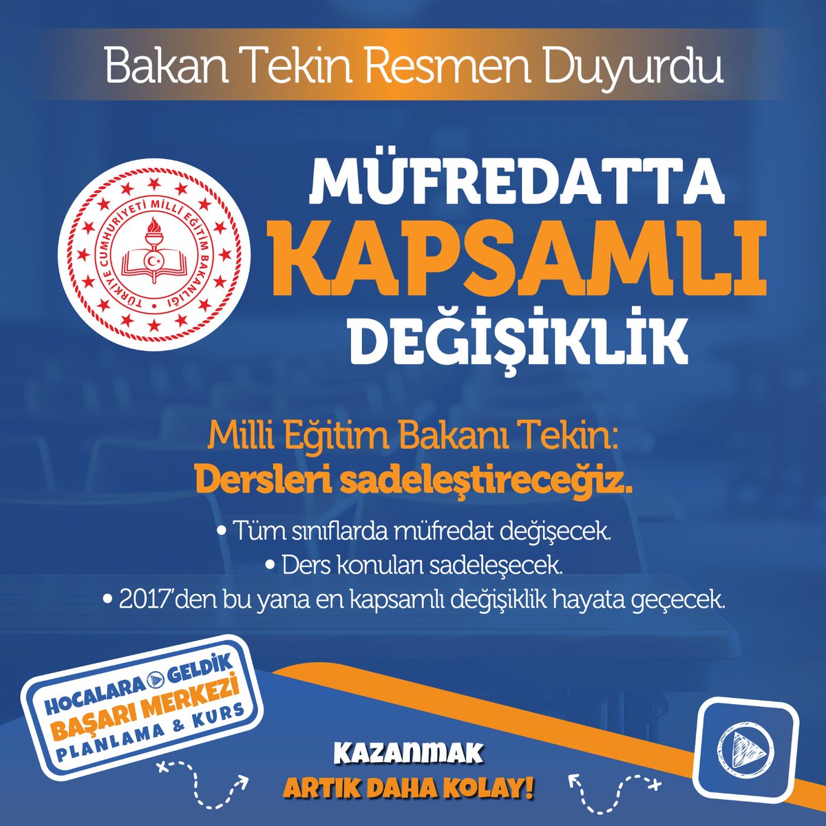 Kademeli olarak müfredat değişimi duyuruldu. #MEB