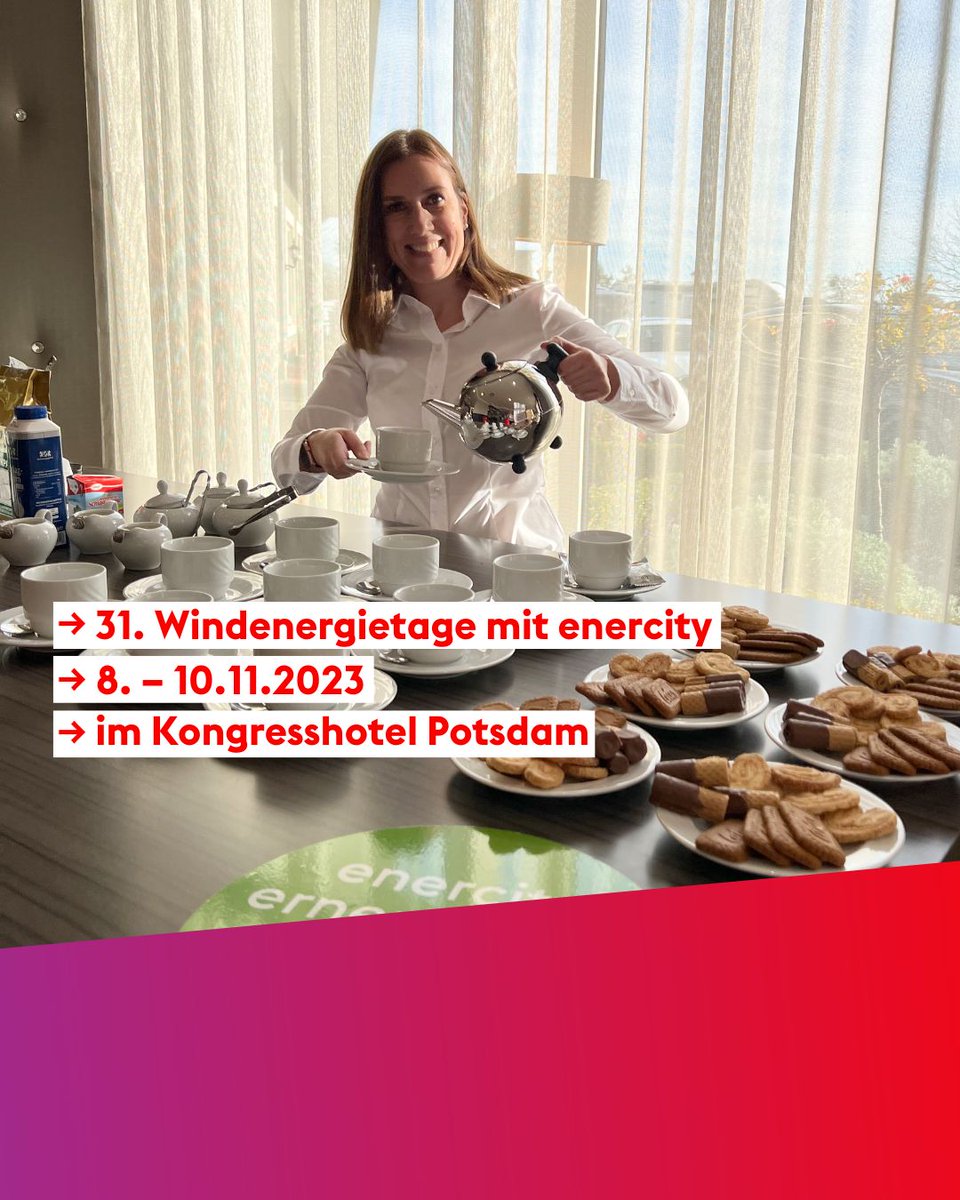 Du interessierst dich für das Thema #Windenergie und möchtest dich mit Gleichgesinnten und Experten austauschen? 🔋
Dann komm vom 8. bis 10. November zu den #Windenergietagen in #Potsdam zum Stand von #enercity Erneuerbare GmbH. 
Mehr Infos: windenergietage.de/2023/?utm_sour…