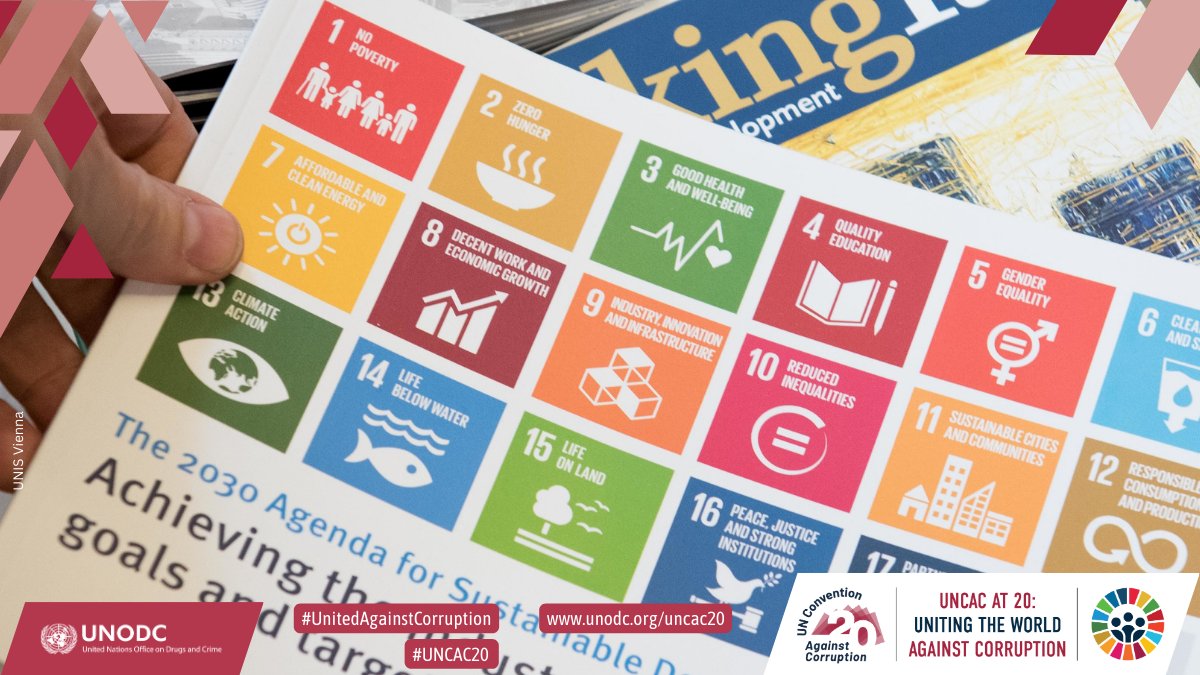 UNODC's tweet photo. Corruption increases food prices &amp; levels of hunger. 

When leaders abuse their power and steal funds earmarked for food, clean water, health and education, progress on all @GlobalGoalsUN #SDGs is halted. #UnitedAgainstCorruption for a world with zero hunger. #UNCAC20 https://t.co/7emepWaYmq