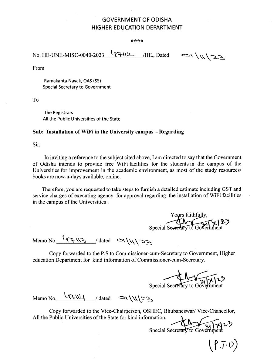 SukantTutorial's tweet image. Government of Odisha intends to provide free WiFi facilities for the students in the campus of the Universities for improvement in the academic environment, as most of the study resources/books are now-a-days available, online.
#WiFi #SukantTutorial #Odisha