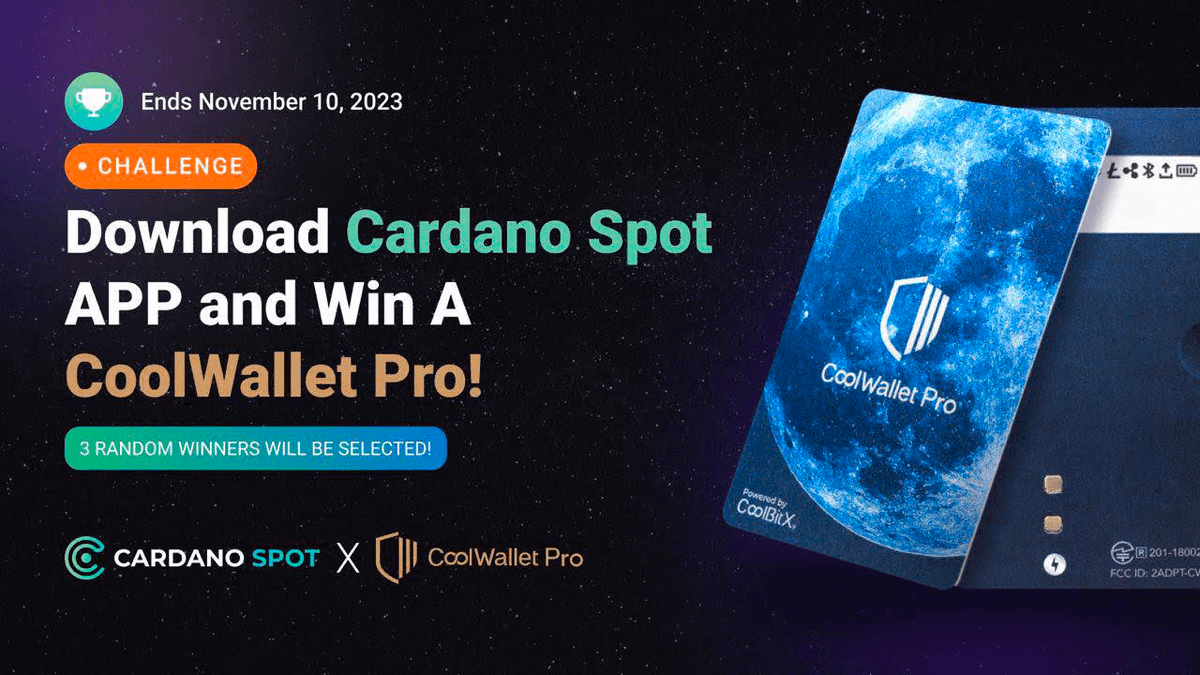 secondfiapp's tweet photo. CARDANOSPOT x COOLWALLET CHALLENGE
Get the world's most convenient Bluetooth hardware wallet #CoolWalletPro now, together with CardanoSpot!
We will raffle off 3 Cool Wallet Pros, get a chance to win one in 4 easy steps 👇 https://t.co/IvUL21B6GD