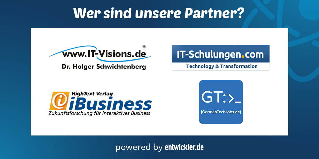 camp_react's tweet image. 🤩👯 Bei unseren Medienpartnern findet Ihr Jobs, Informationen und Projekte rund um IT. Schaut vorbei:
✔️ IT-Visions.de ✔️ IT-Schulungen.com ✔️ ihr Zukunftsforscher iBusiness ✔️ und das IT-Jobportal GermanTech Jobs