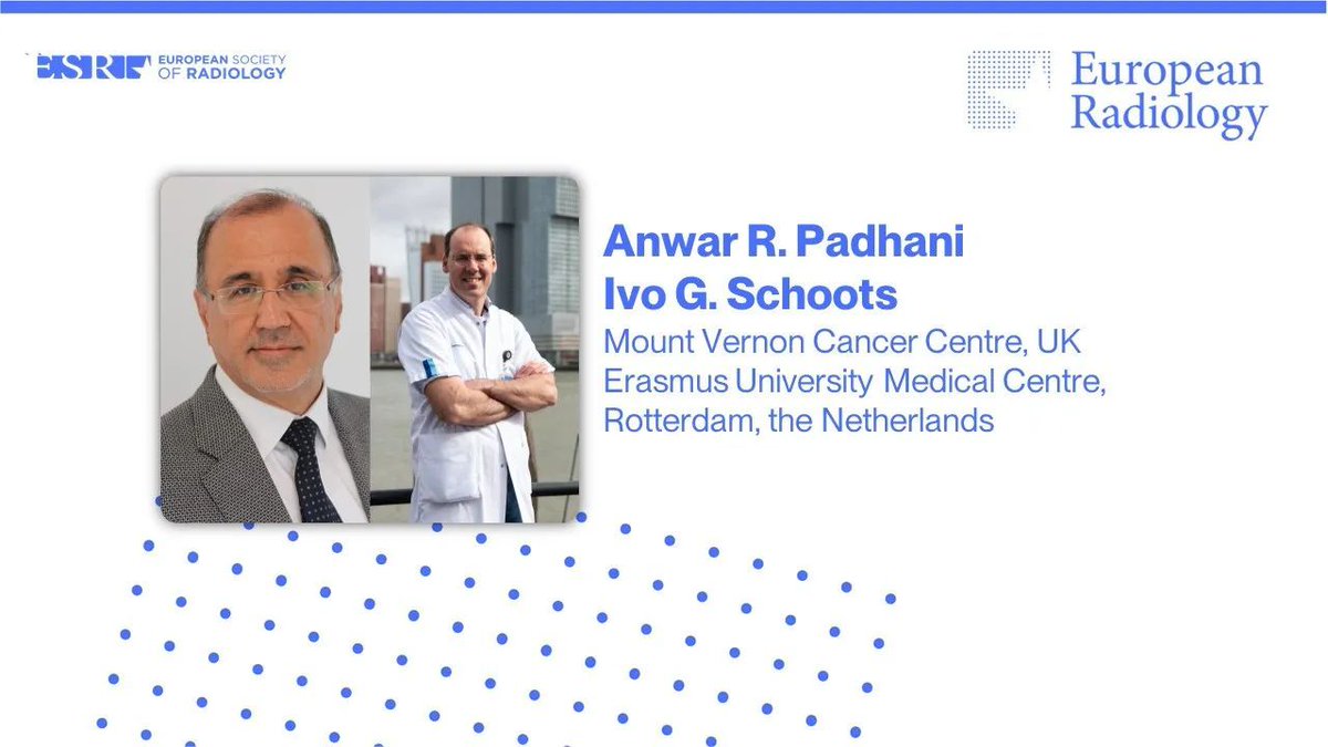 Commentary: Prostate cancer screening—stepping forward with #MRI (Anwar R. Padhani &amp; Ivo G. Schoots)

#EuropeanRadiology

Commentary 👉 buff.ly/48MtcSQ