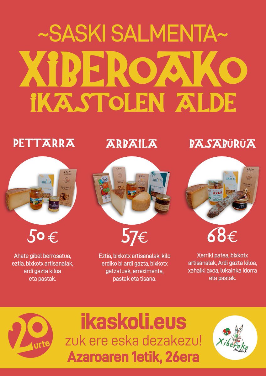 Tokiko produktuak dastatuz Xiberoko ikastolak laguntzeko aukera bikaina! <a href="/seaska/">seaska robinson</a> 

kazeta.eus/eu/info_kz/202…