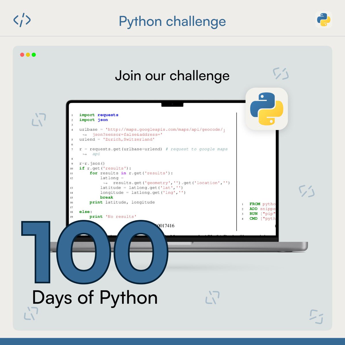 muizz_okunade's tweet image. 🚀 Exciting News! 🐍 Starting my 100 Days of Python Challenge today! 💯 Join me on this journey to become a Python pro. Ready to learn, code, and conquer Python, one day at a time! 🤓💻🐍
#100DaysOfPython #PythonChallenge #CodingJourney