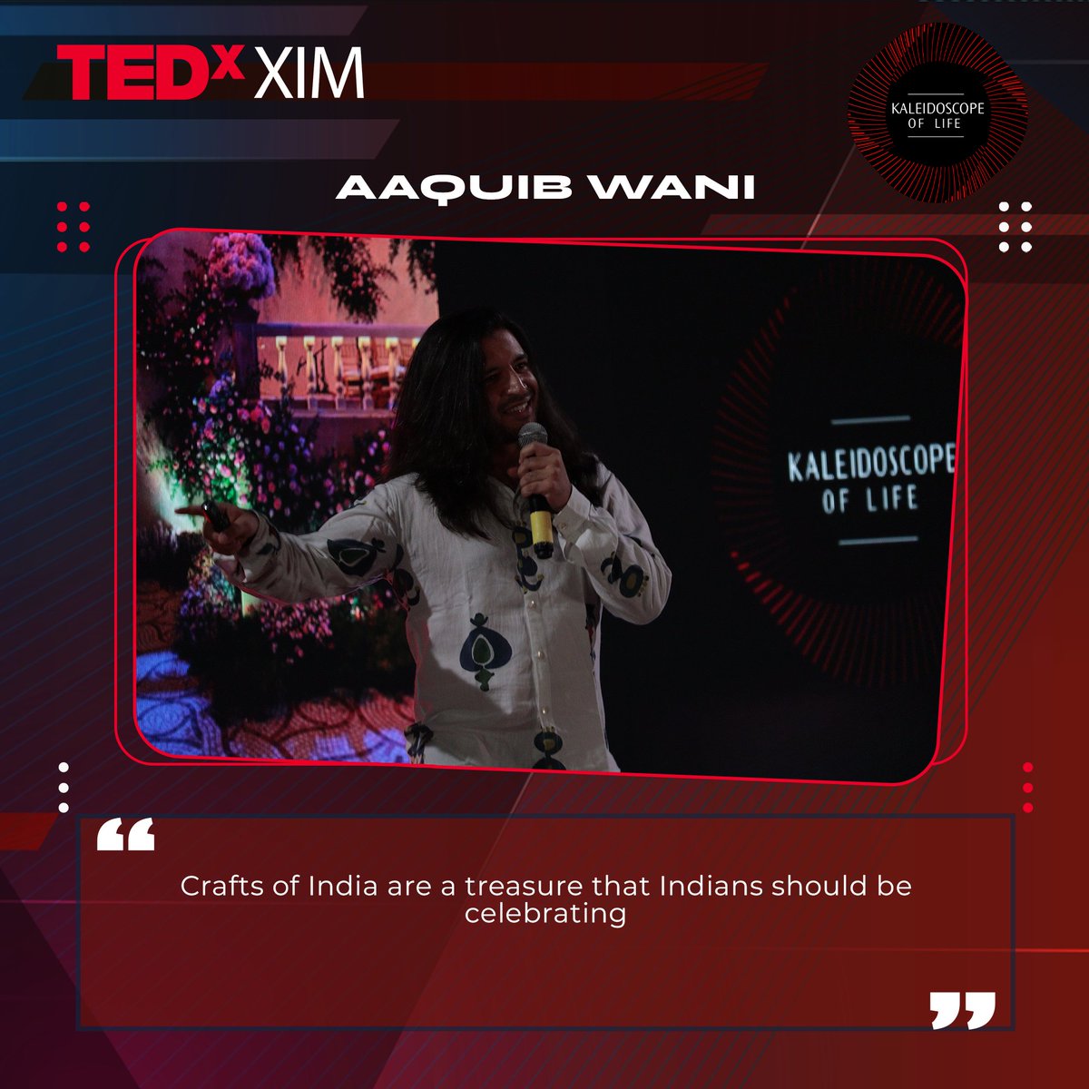 TEDxXIM's tweet photo. Aaquib Wani, Creative Director of Aaquib Wani Design and Forbes 30 under 30 shared his life journey, wisdom on experiential designing, and ideas for the brand story. His witty speech kept the audience engaged. #XIM #MBA #TEDxXIM https://t.co/cPAoT5nk89