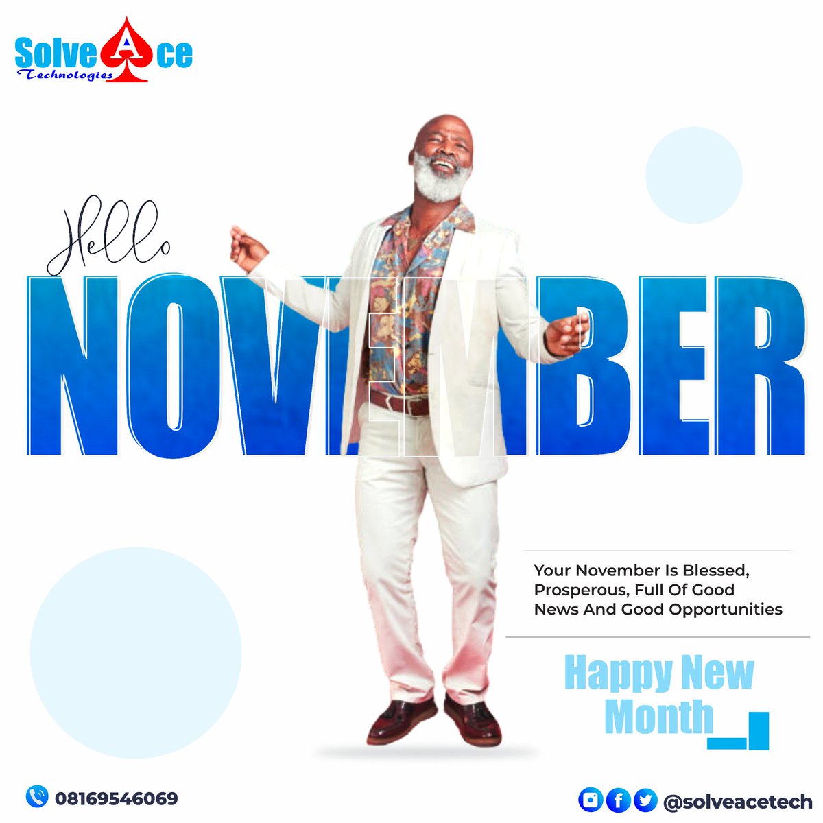 SolveaceTech's tweet image. Your November is blessed, prosperous, and full of good news, testimonies, full of joy, and good opportunities! Happy new month....

Happy New Month 🤗

#Solveacetechnogies 
#Techfirm 
#November2023
#techsolutions
