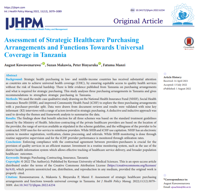 IJHPM's tweet photo. Assessment of Strategic #Healthcare Purchasing Arrangements and Functions Towards #UniversalCoverage in #Tanzania
https://t.co/4ZDiBaWOiB
https://t.co/PfJeJKKIvq
#StrategicPurchasing #Contracting #Insurance #IJHPM #HealthPolicy #HealthEconomics #HealthInsurance https://t.co/19ewu9k8jP