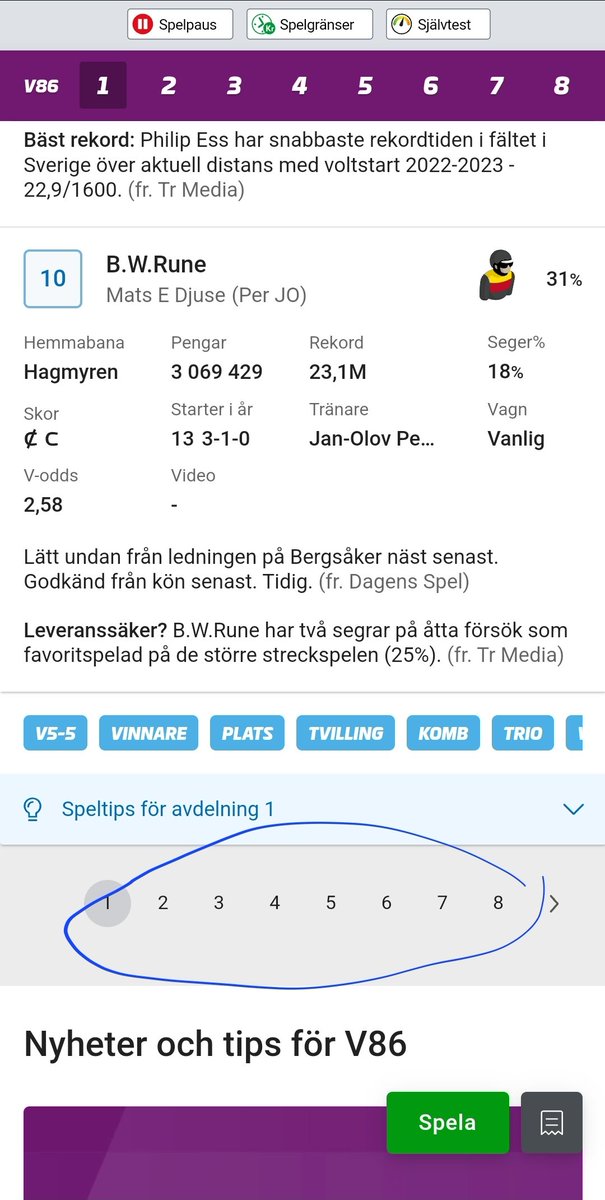 johanGranlunds's tweet photo. @Lindholm1234 @LiveMaharajah Under startlistan finns också navigering till nästa avdelning. Så du slipper scrolla upp. https://t.co/izqaxd4btf
