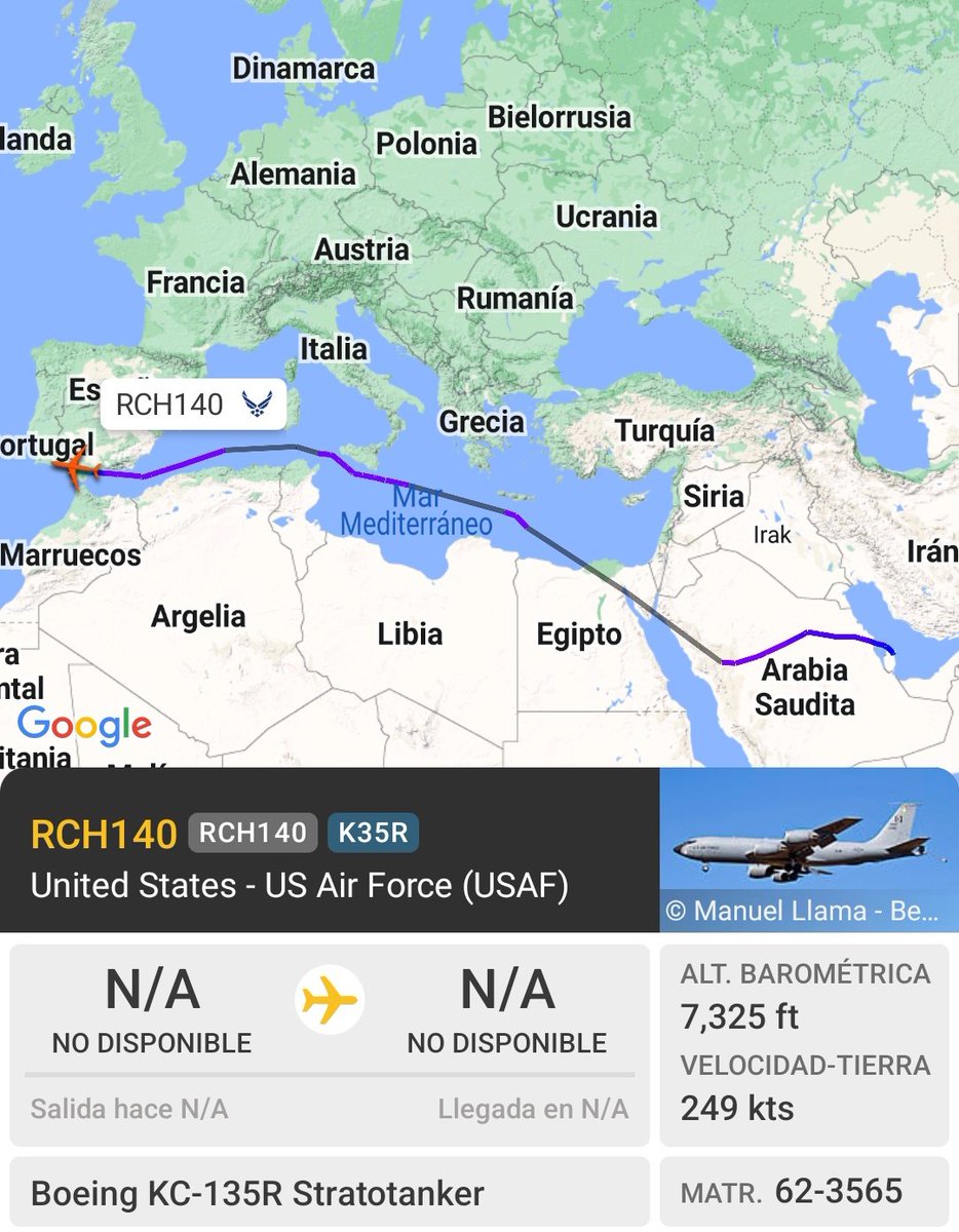 🇺🇸 USAF KC-135R Stratotanker 62-3565 del 909thARS desciende hacia Rota procedente de Qatar.
‼️🆕️✈️🔭‼️