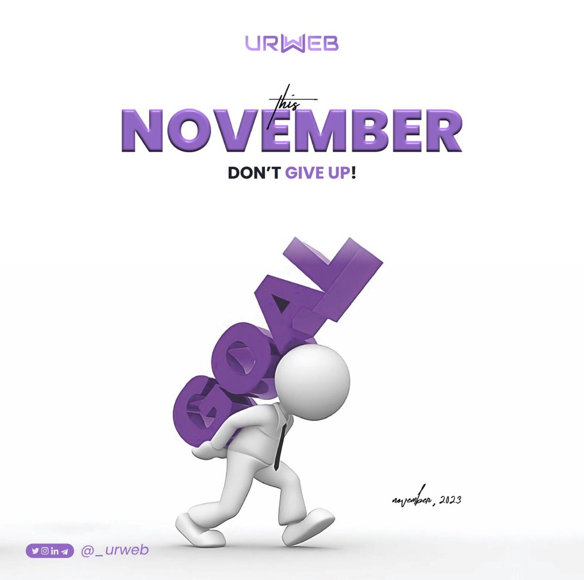 _urweb's tweet photo. Happy New Month💜
Welcome to November Webbers🥳
Eyes on the goal ✅ https://t.co/XdIvW1mITE