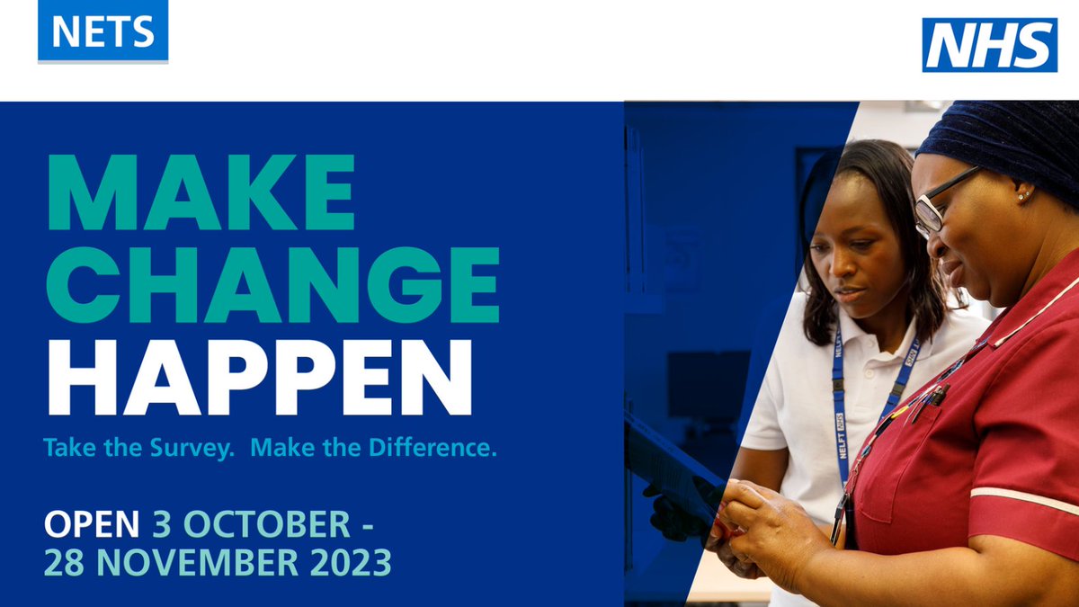 **Attention Learners and Students**
The Multiprofessional National Education and Training Survey (NETS)  will remain open until Tuesday 28 November 2023. To give your feedback on your learning, click the link below
poll.hee.nhs.uk/s/nets23/