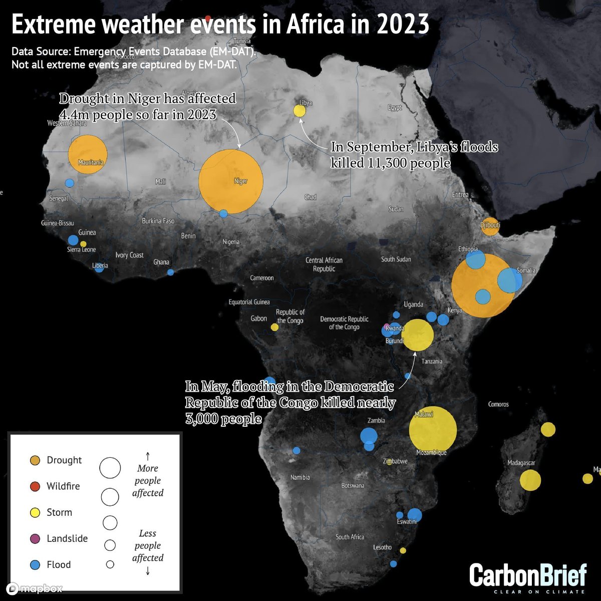 Analysis: Africa’s extreme weather has killed at least 15,000 people in 2023 | @daisydunnesci w/ comment from @izpinto @KimtaiJoy Read: bit.ly/40htBbS