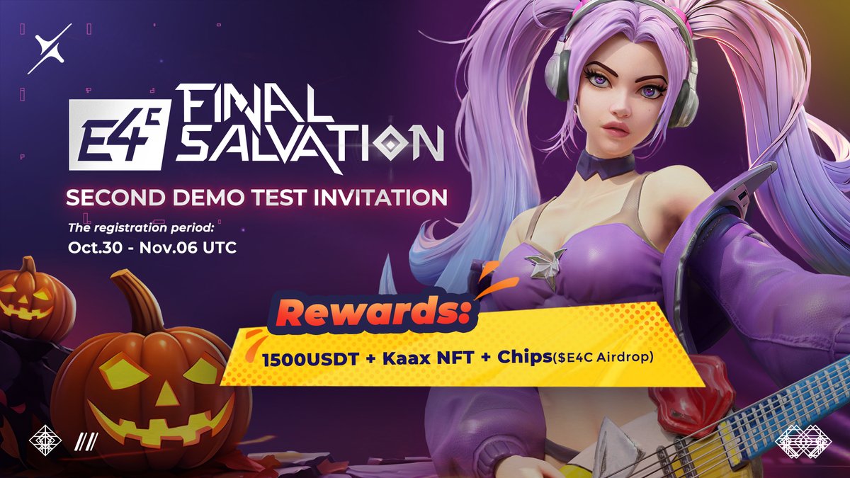 AmbrusStudio's tweet photo. 🎃🎁Halloween carnival will never end, 1,500 USDT is being delivered, come and play games with us! ⚔️
😈Available on @Galxe: https://t.co/v5T3tH9Cn8
#E4C #FinalSalvation #DemoTest #GamingExperience