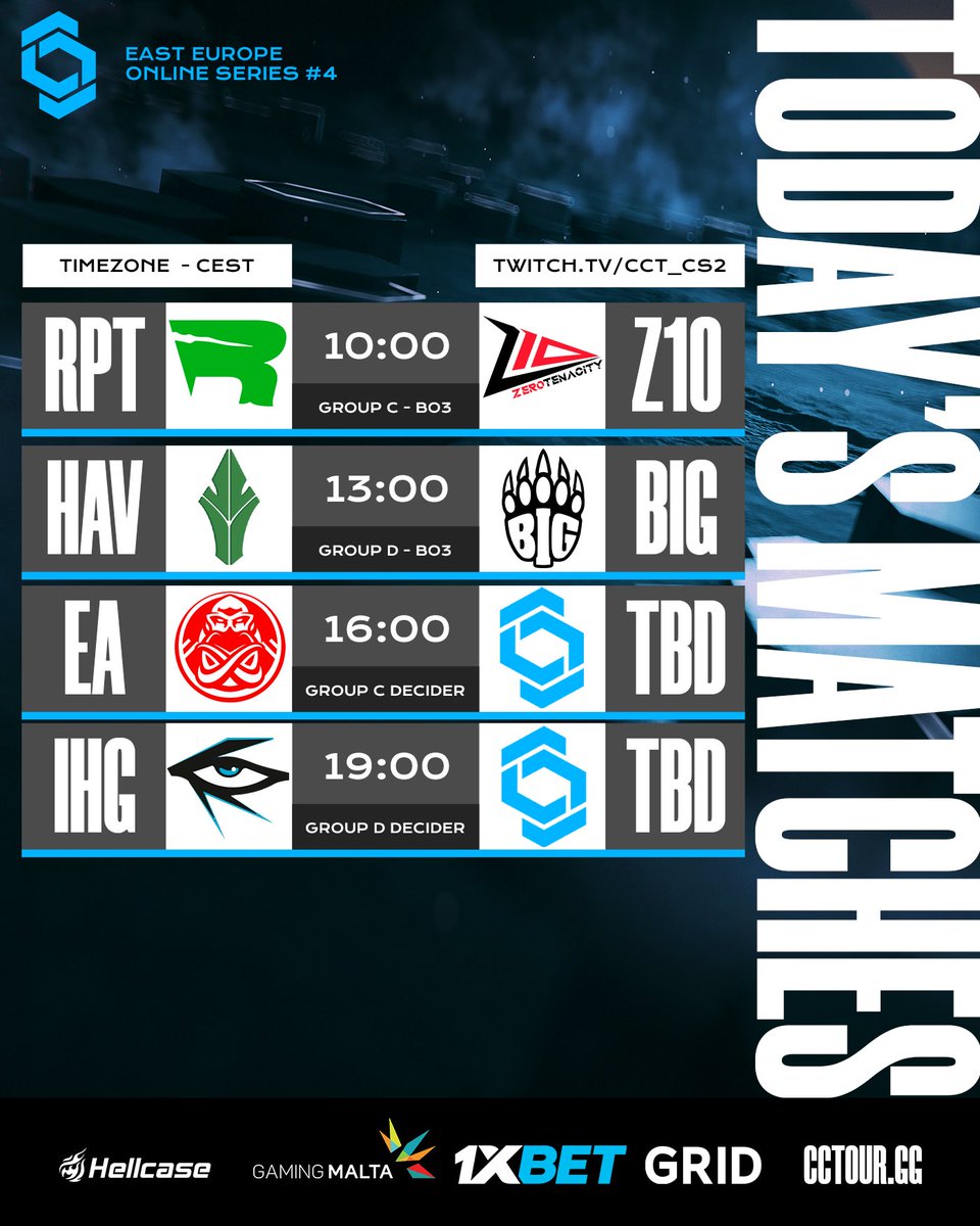 🌞Good morning, champs! Who will proceed to the #CCT Play-in Deciders in the #CCT East Europe Online Series #4? 🎙 @hazecastings & @Hyferia 📺twitch.tv/cct_cs2