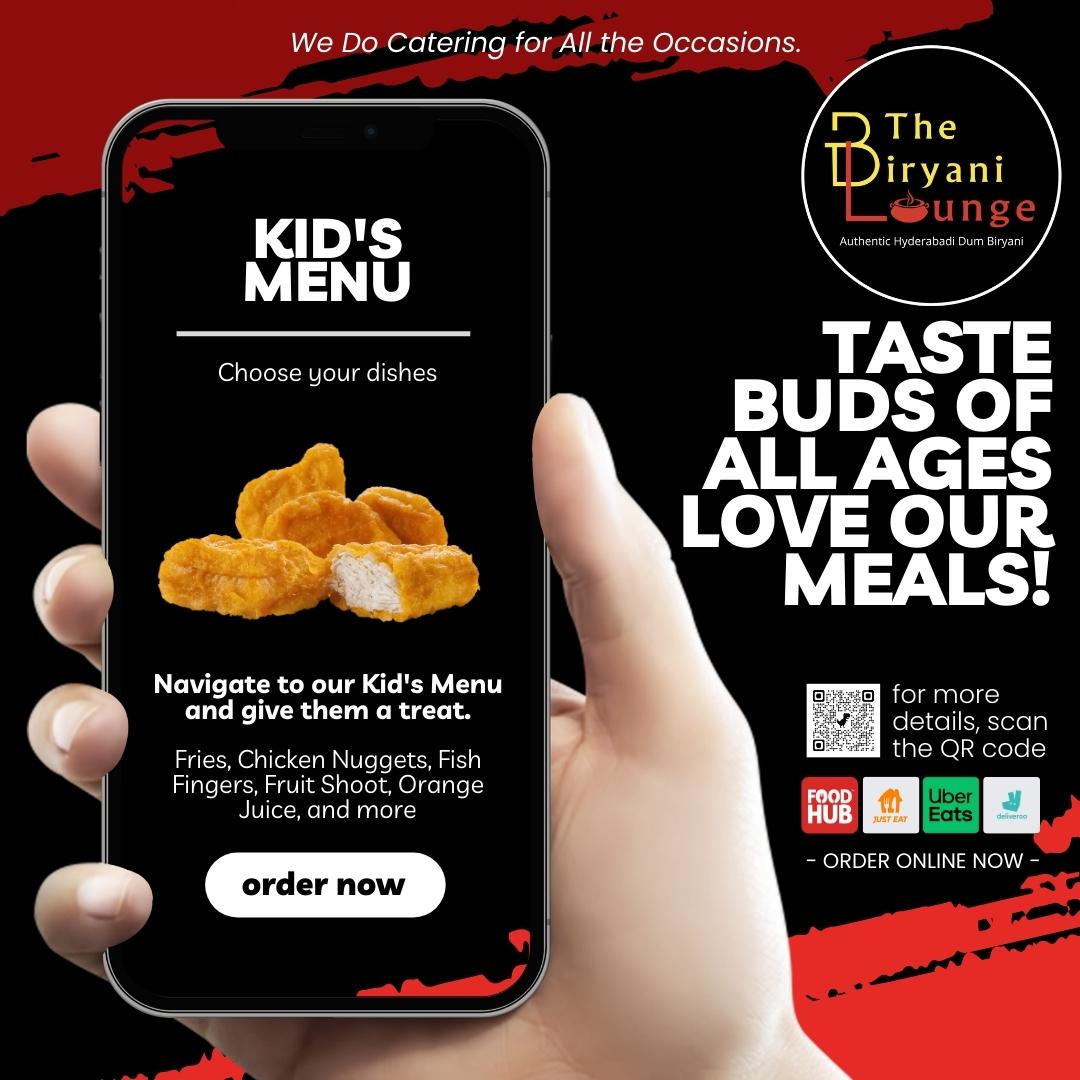 biryani_lounge's tweet photo. Taste buds of all ages love our meals!

Navigate to our Kid's Menu and give them a treat. Order online - Fries, Chicken Nuggets, Fish Fingers, Fruit Shoot, Orange Juice, and more! 👦

👉 https://t.co/QJaPbWLlAI

#Fries #ChickenNuggets #FishFingers #FruitShoot #OrangeJuice #Juice https://t.co/FEPZPiRyi3