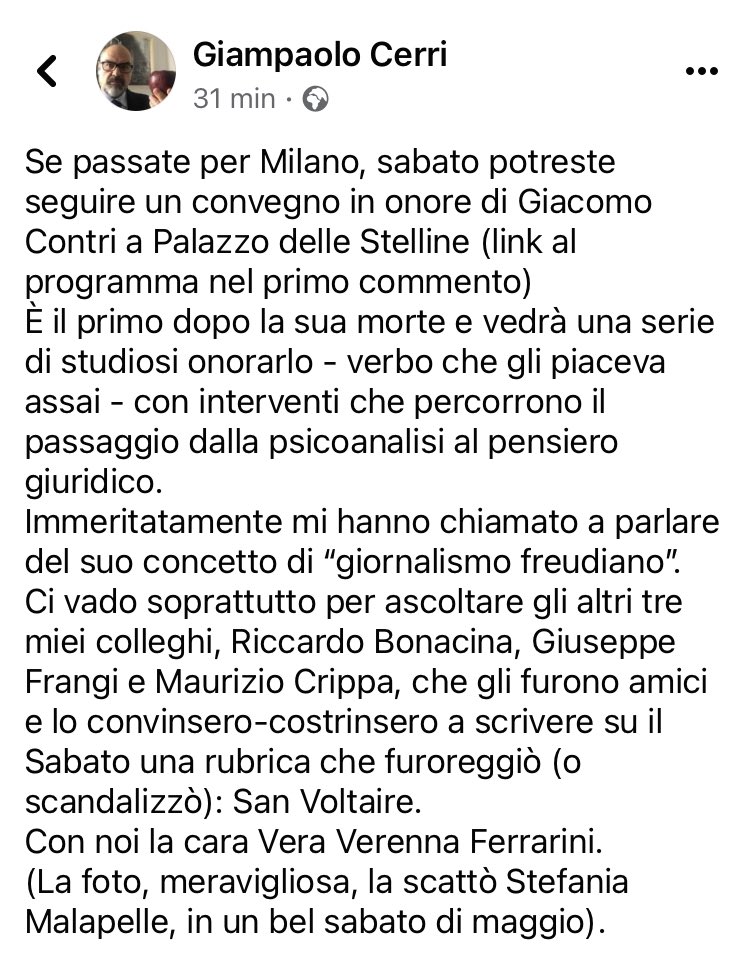 sap_amici's tweet photo. Sabato 4 novembre, a Milano, un appuntamento straordinario.
Grazie @gpcerri https://t.co/h7s1mntVLT