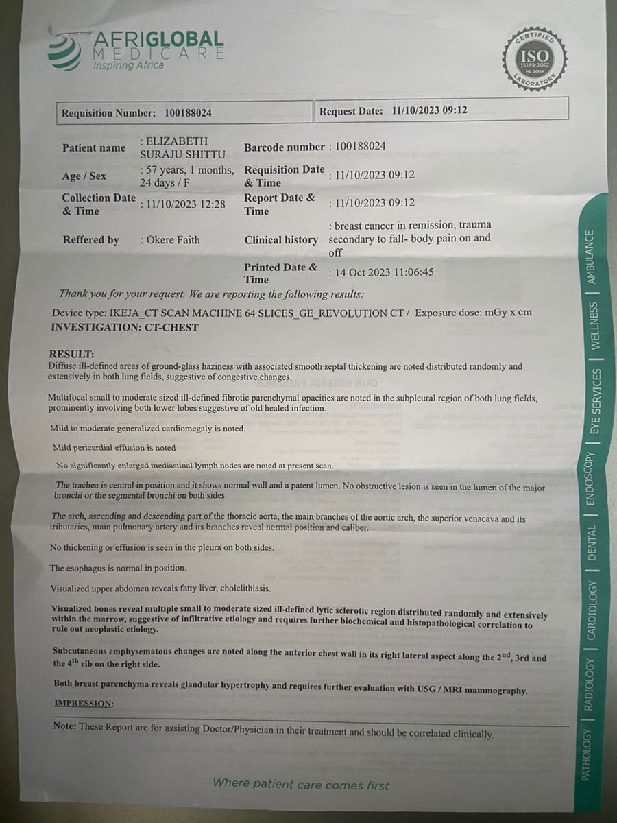 lanreshittu11's tweet image. Dear friends,

My beloved mother, Mrs Elizabeth Shittu, is battling stage 4 cancer, a fierce adversary that has invaded her lungs, liver, kidney, heart, and bones. Nine years ago, she discovered a lump and since then started the fight against it with courage, undergoing annual